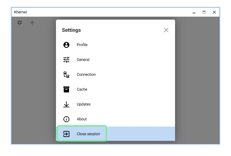 Close session option in general settings