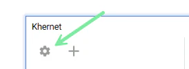 Gear icon in Khernet main window