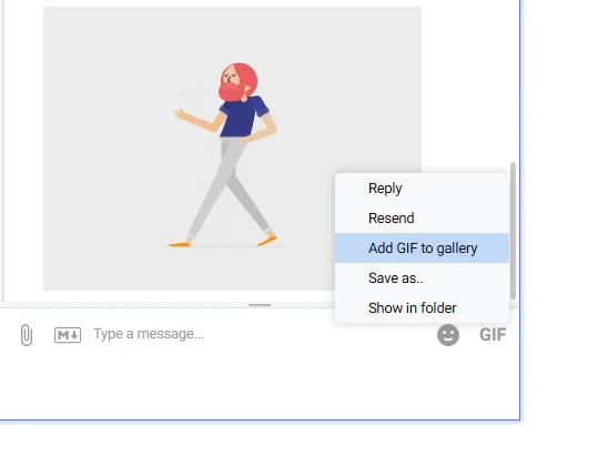 Save GIF to gallery option in context menu