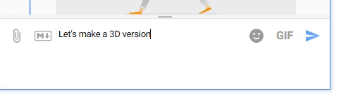 Text message being typed and sent